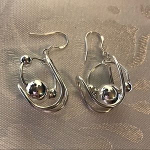 Sterling silver earrings w/ unique design & beads